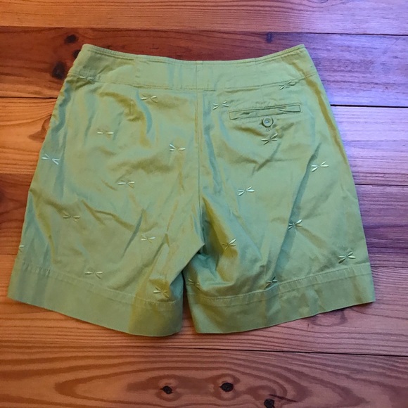 Talbots Light Green Dragonfly Embroidered Shorts, EUC, 6 - Picture 8 of 10